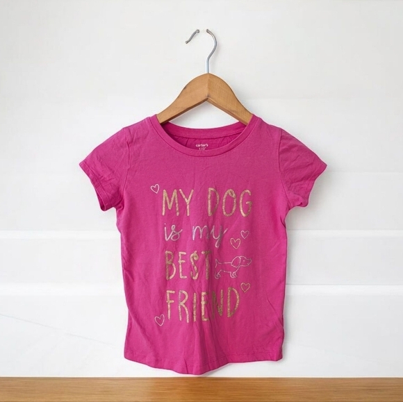 Carter's Other - Carter's Girls  Pink Kids T Shirt My Dog is My Best Friend Cotton  Size 8